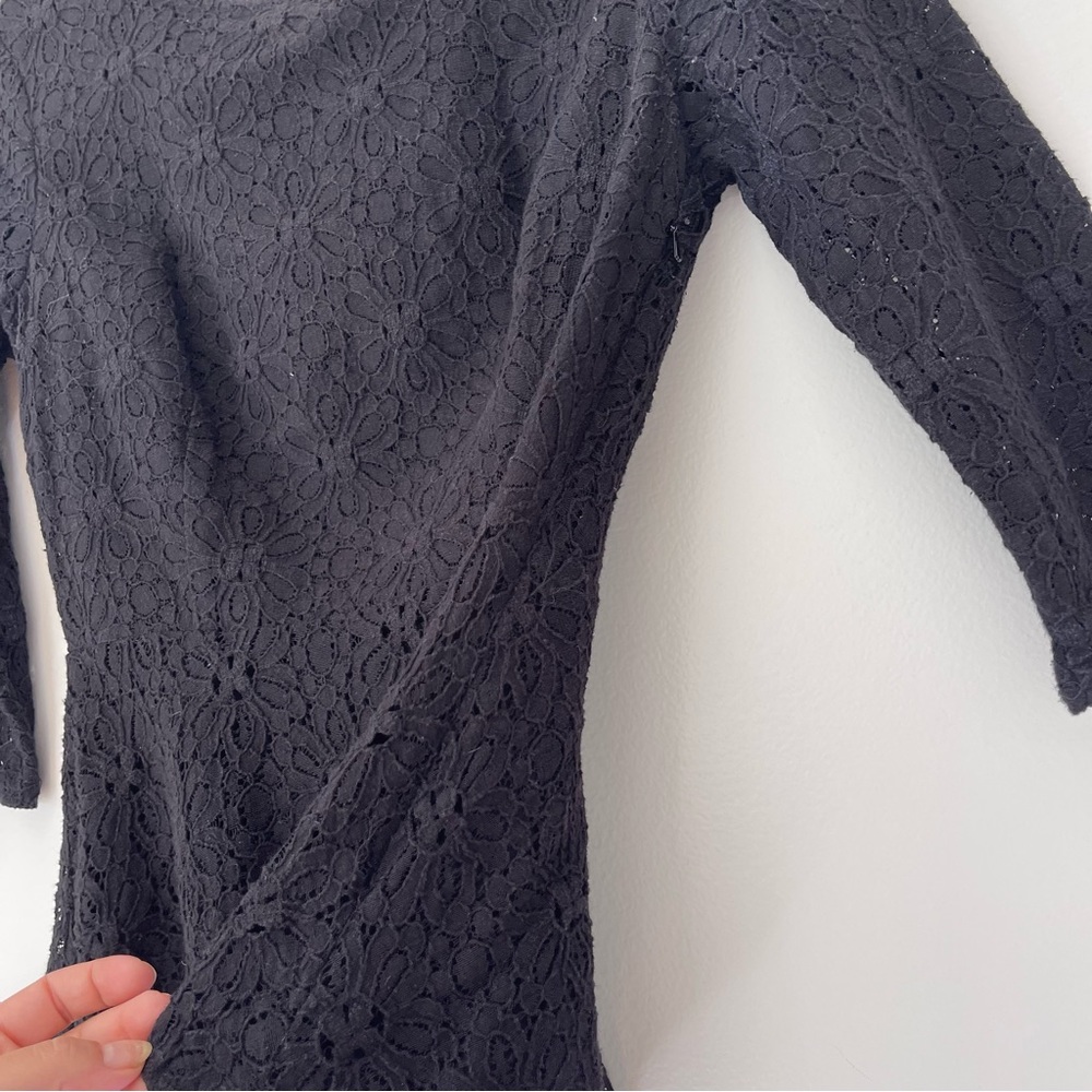 Anthropologie‎ Moulinette Soeurs Black Eyelet Lace Peplum Top Sz 4 - Picture 8 of 9